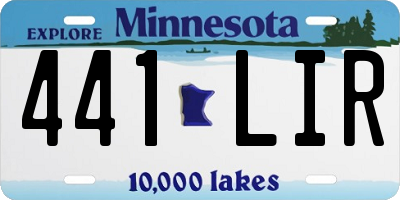 MN license plate 441LIR