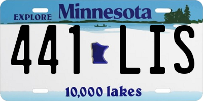 MN license plate 441LIS