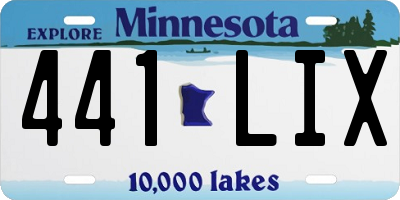 MN license plate 441LIX
