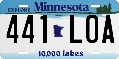 MN license plate 441LOA