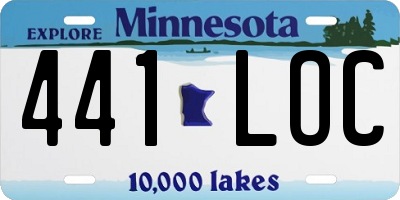 MN license plate 441LOC