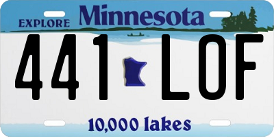 MN license plate 441LOF