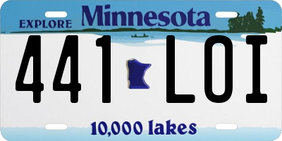 MN license plate 441LOI