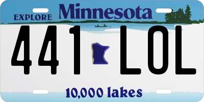 MN license plate 441LOL