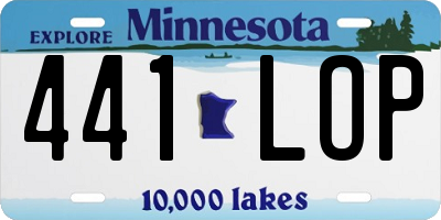 MN license plate 441LOP
