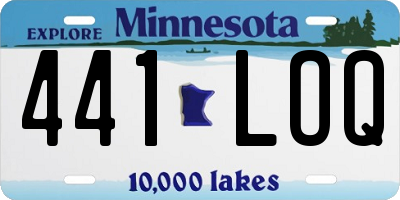 MN license plate 441LOQ