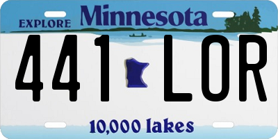MN license plate 441LOR