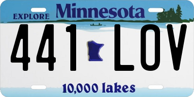MN license plate 441LOV