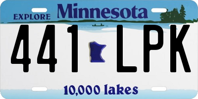 MN license plate 441LPK