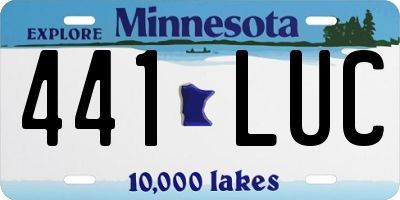 MN license plate 441LUC