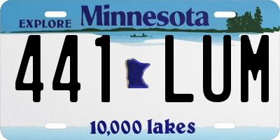 MN license plate 441LUM