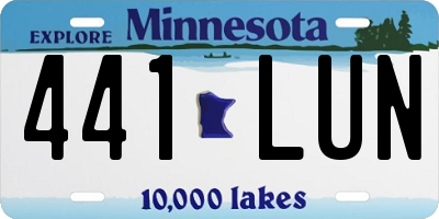 MN license plate 441LUN
