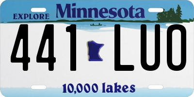 MN license plate 441LUO