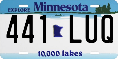 MN license plate 441LUQ