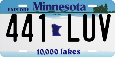 MN license plate 441LUV