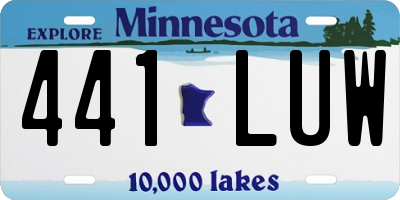 MN license plate 441LUW