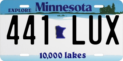 MN license plate 441LUX