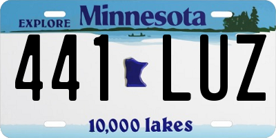 MN license plate 441LUZ