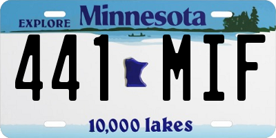 MN license plate 441MIF