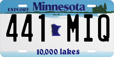 MN license plate 441MIQ