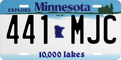 MN license plate 441MJC