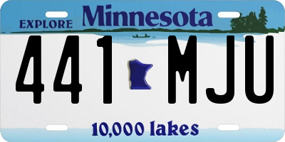 MN license plate 441MJU