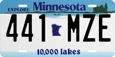MN license plate 441MZE