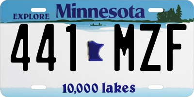 MN license plate 441MZF