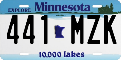 MN license plate 441MZK