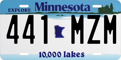 MN license plate 441MZM