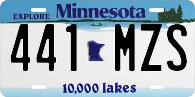 MN license plate 441MZS