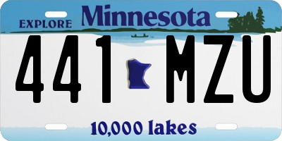 MN license plate 441MZU
