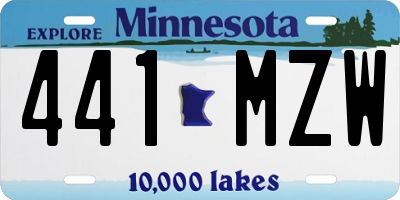 MN license plate 441MZW