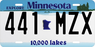 MN license plate 441MZX