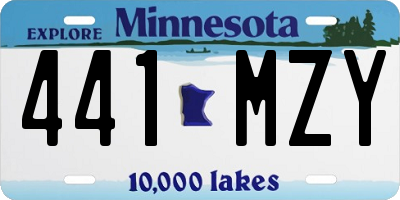 MN license plate 441MZY