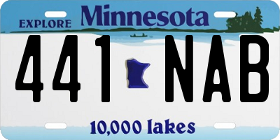 MN license plate 441NAB