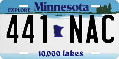 MN license plate 441NAC