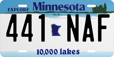 MN license plate 441NAF