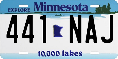 MN license plate 441NAJ