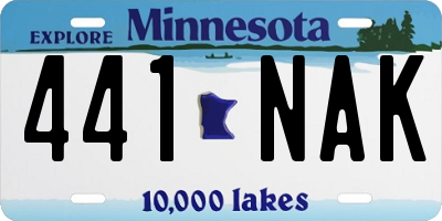 MN license plate 441NAK