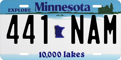 MN license plate 441NAM