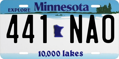 MN license plate 441NAO
