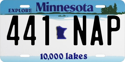 MN license plate 441NAP