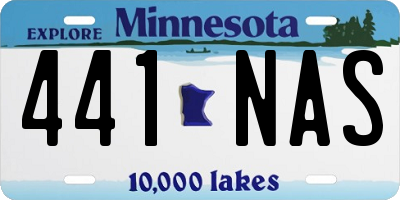 MN license plate 441NAS