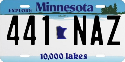 MN license plate 441NAZ