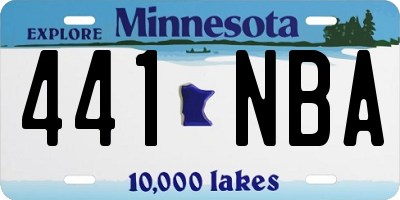 MN license plate 441NBA