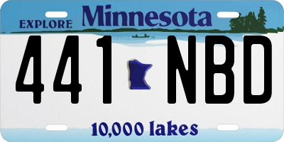 MN license plate 441NBD