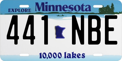 MN license plate 441NBE