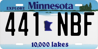 MN license plate 441NBF