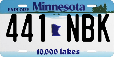 MN license plate 441NBK